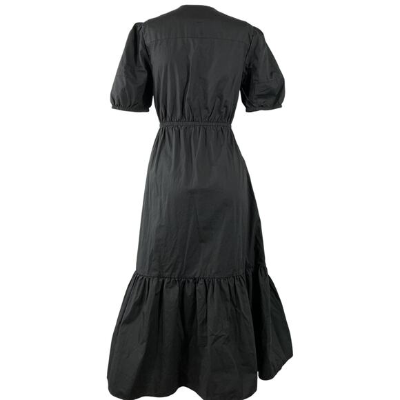 Hobbs London 'Meadley' Black Cotton Limited Midi Dress Size 2 - Picture 3 of 4